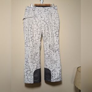 Obermeyer Women’s 12 White Gray Print Snow Ski Pants